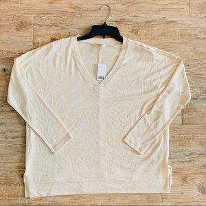 Banana Republic Cream V Neck Top